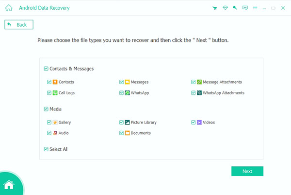 Select File Type to Recover