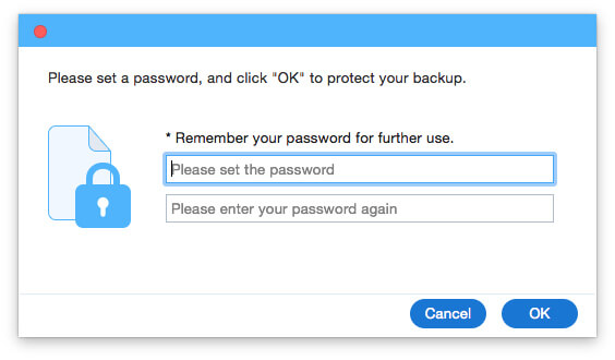 Set a password for protecting your backup