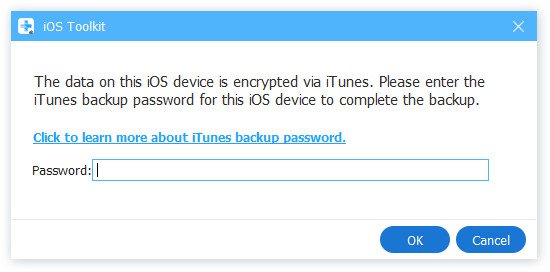 Enter iTunes Backup Password