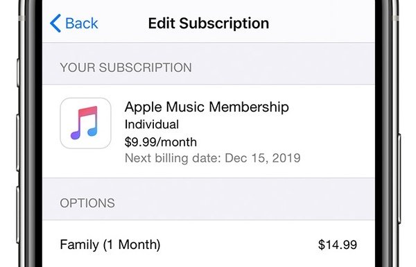 Apple Music family membership