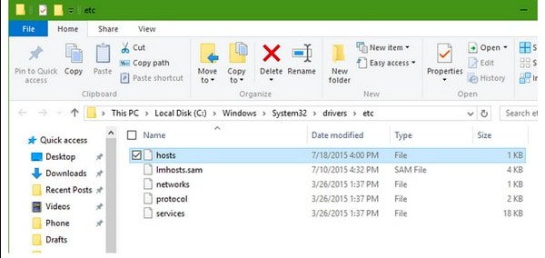 Check Host File on Windows