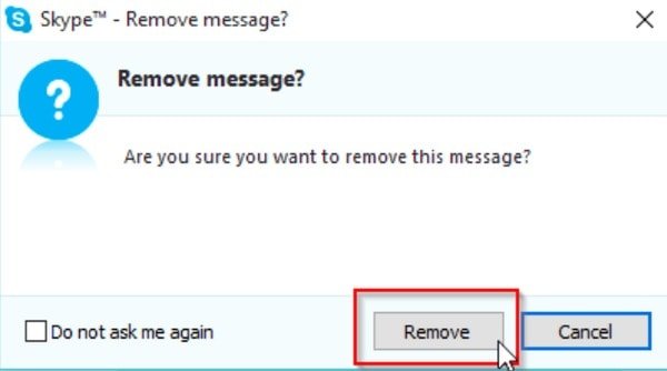 Delete individual Skype message