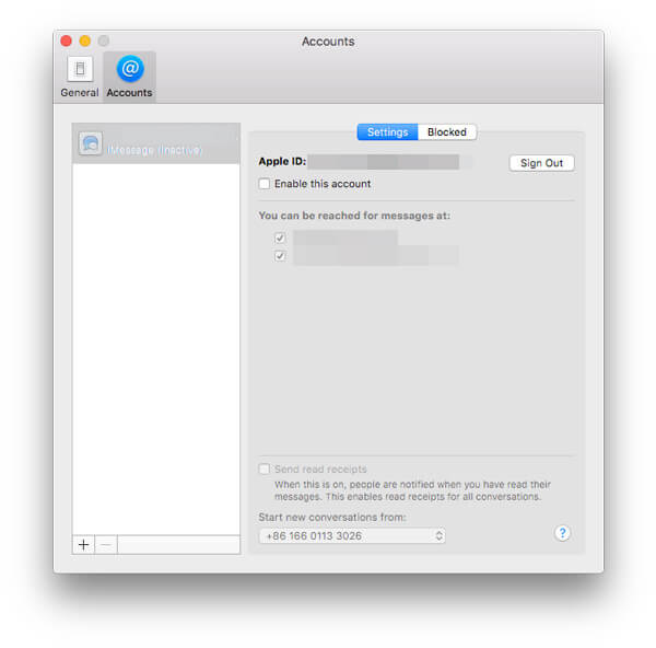 Enable disable iMessages mac