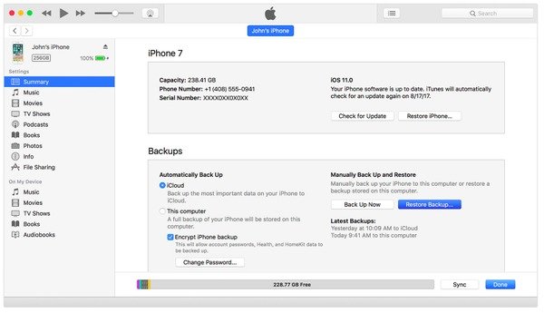 Restore iPhone from iTunes to Exit DFU Mode 