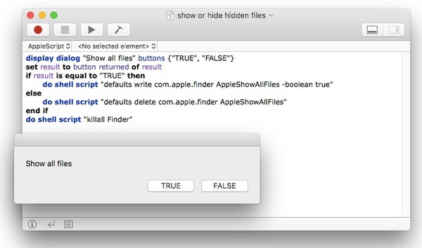 Show Hidden Files on Mac via AppleScript