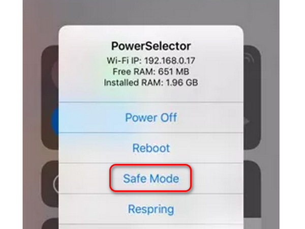 Turn on Safe Mode iPhone