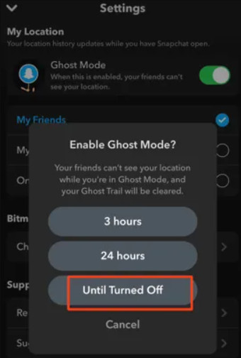 Turning Off Snap Map