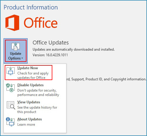 Update Microsoft Office