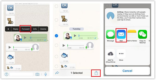 Save WhatsApp Audio iPhone Selectively