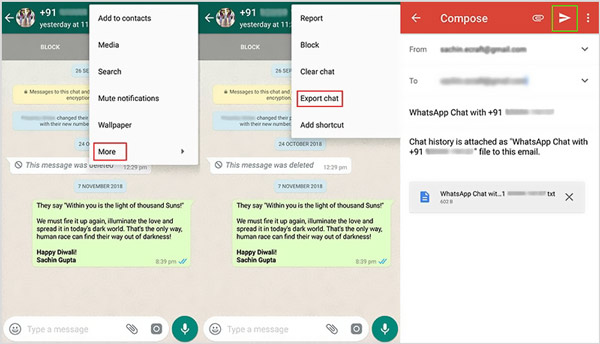 Transfer WhatsApp from Android to iPhone with Email