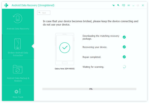 Esegui l'estrazione dati Android interrotta