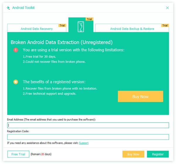 Registreer Android Data Extractie