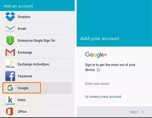 Add a new Google Account