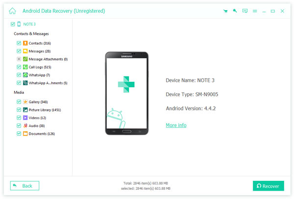 Recovert Data from Android Device