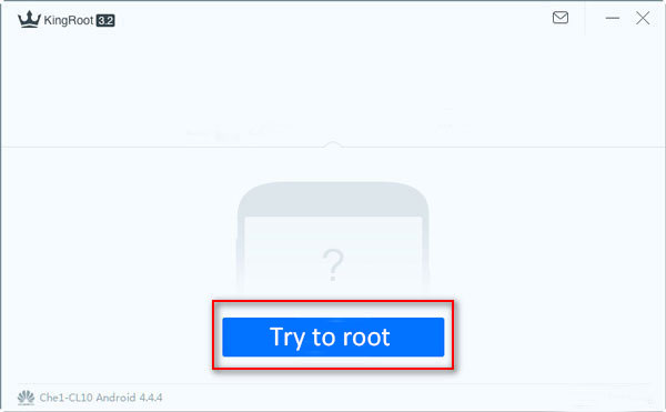 Root telefon s KingRoot na počítači