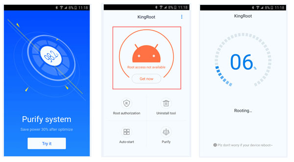 Root Phone mit KingRoot auf dem Gerät