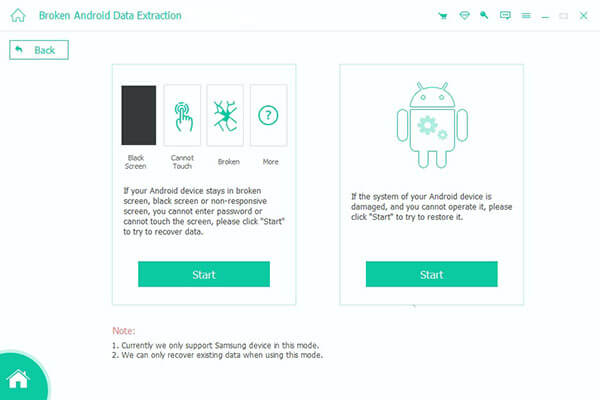 Spusťte Broken Data Extraction pro Android