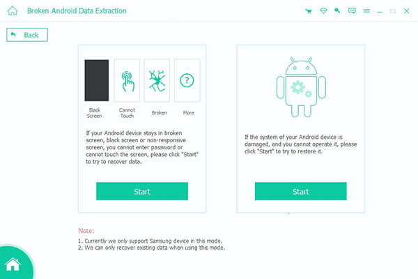 Esegui l'estrazione dati Android interrotta