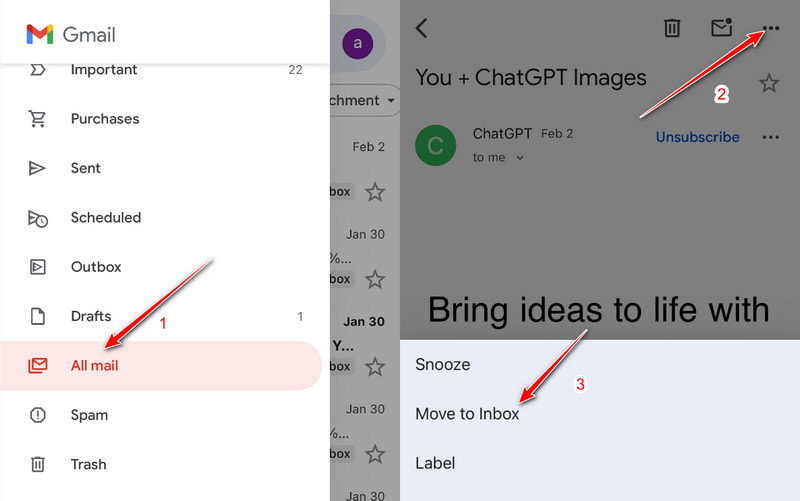 Βρείτε αρχειοθετημένα μηνύματα ηλεκτρονικού ταχυδρομείου στο Gmail σε Android