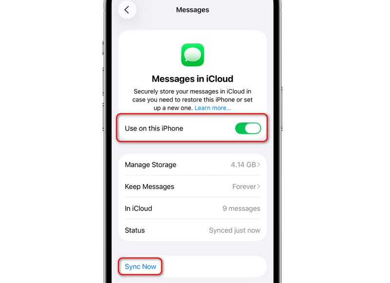 Back Up Imessages in iCloud