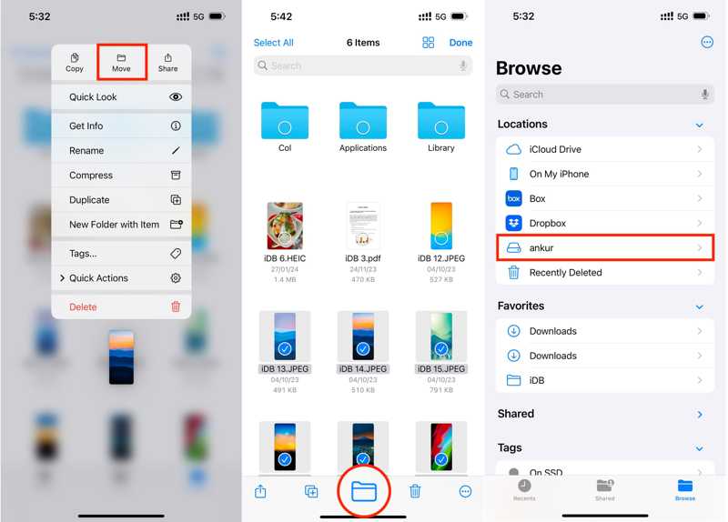 Переместите внешний жесткий диск