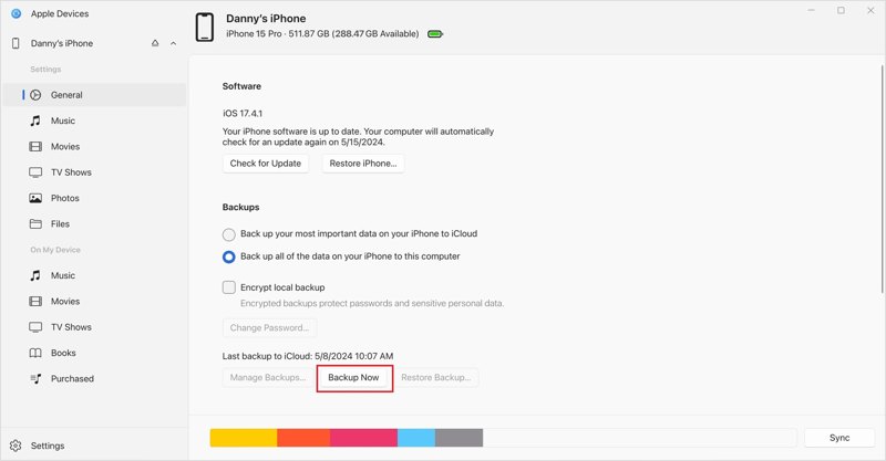 Apple-eszközök biztonsági mentése