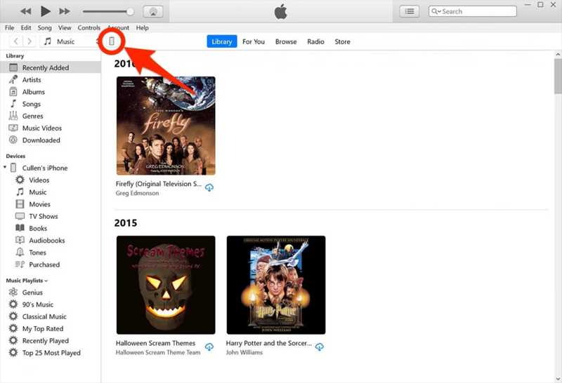 iTunes interfész
