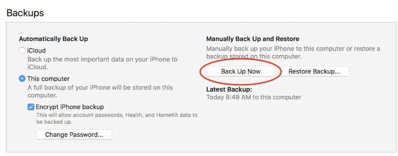 Zálohování iPhonu a Macu
