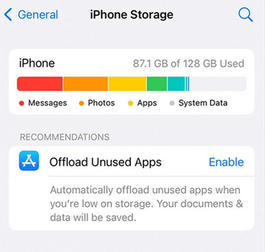 Fjern iPhone -lagring