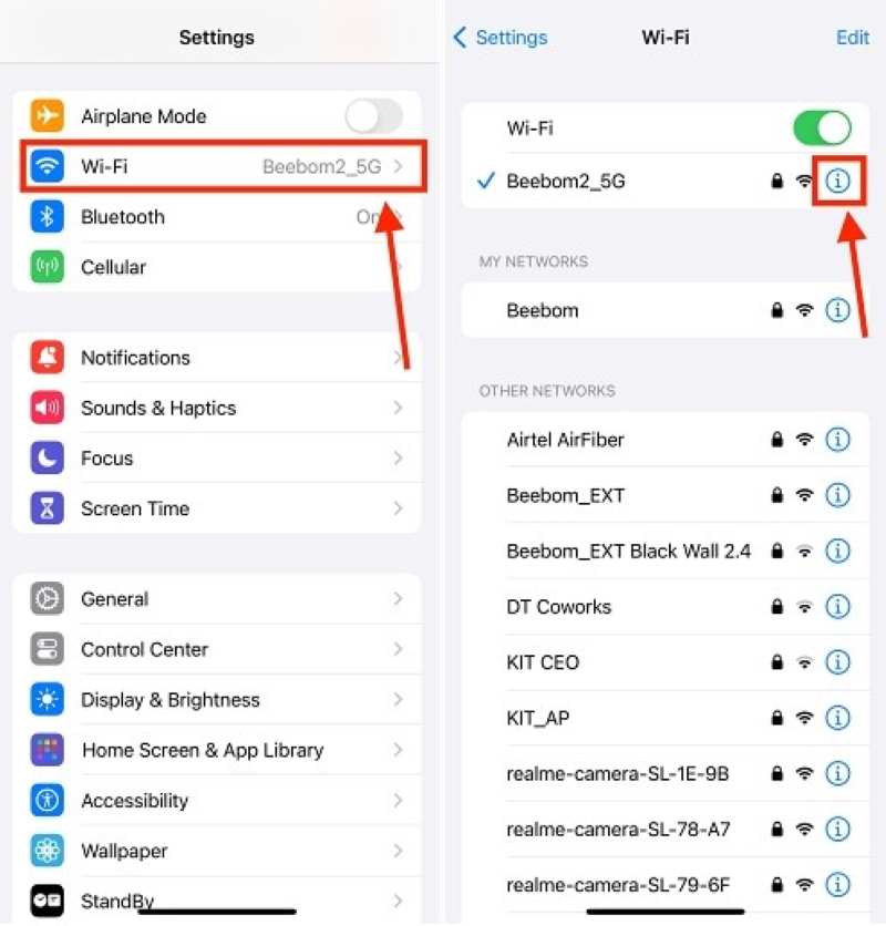 Zajistěte připojení k Wi-Fi