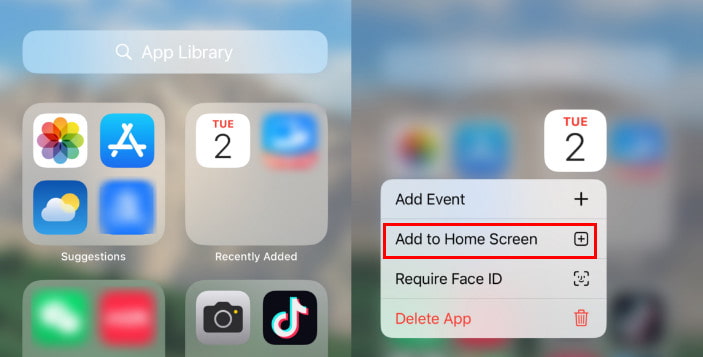 Add Calendar to Home Screen