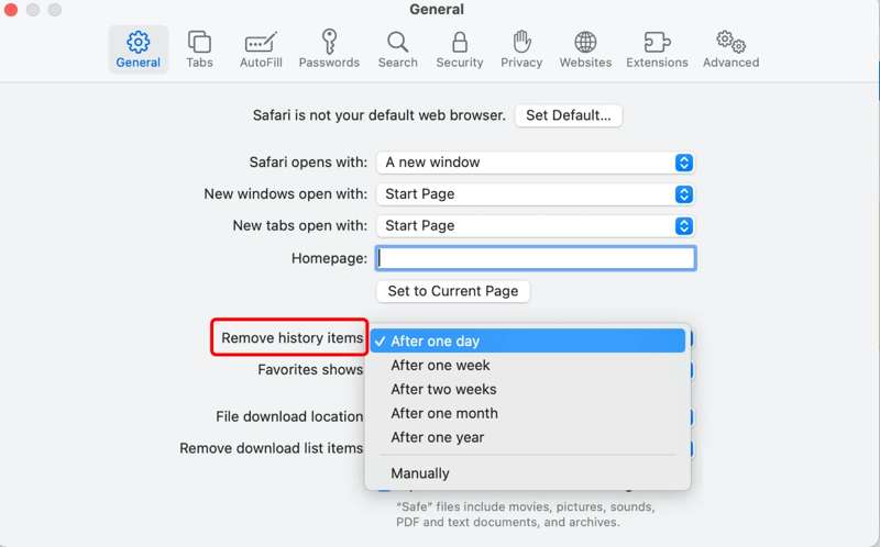 Safariの自動削除