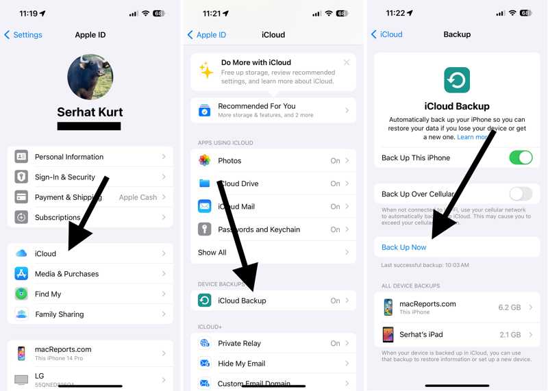 Backup iPhone zu iCloud