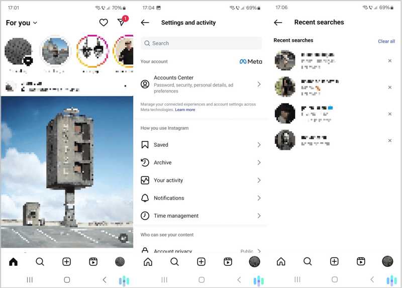 Delete Instagram History Mobile
