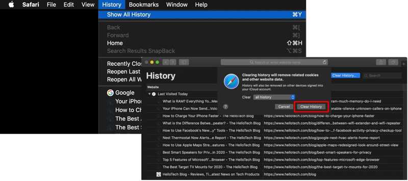 Safari Browse History Desktop