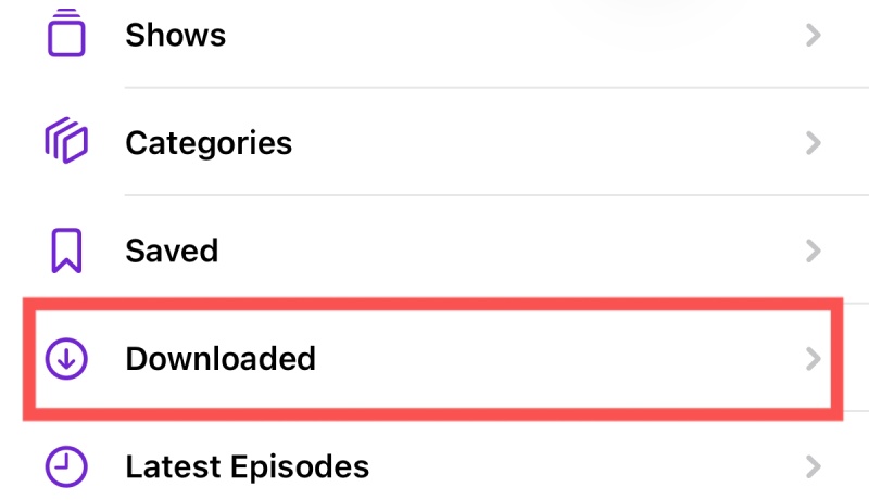 Downloaded Podcasts