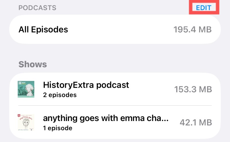 Edit Podcasts