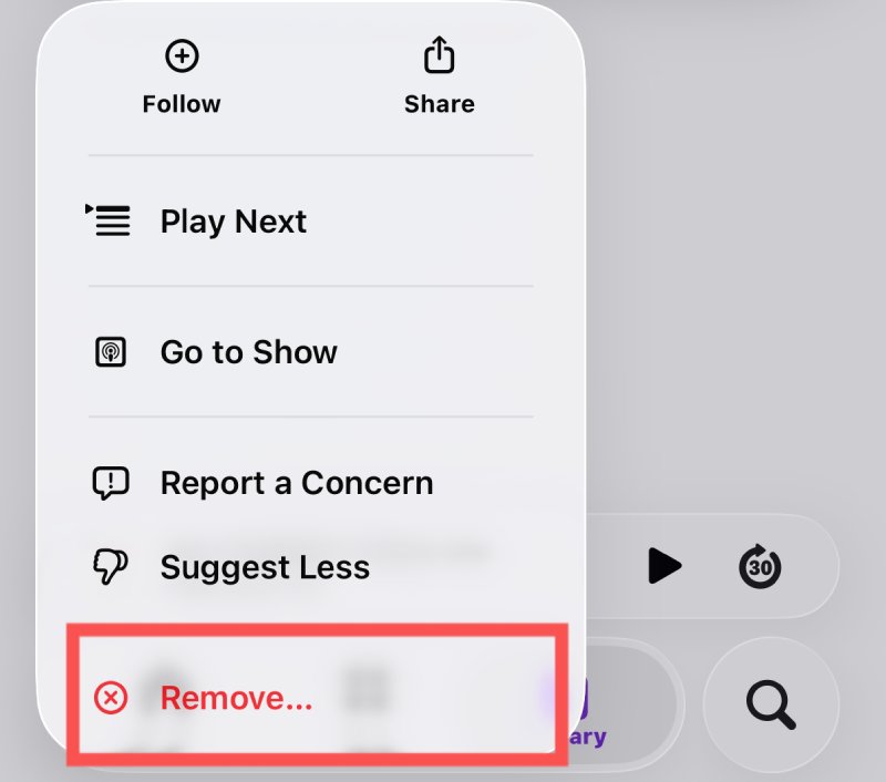 Remove Podcasts