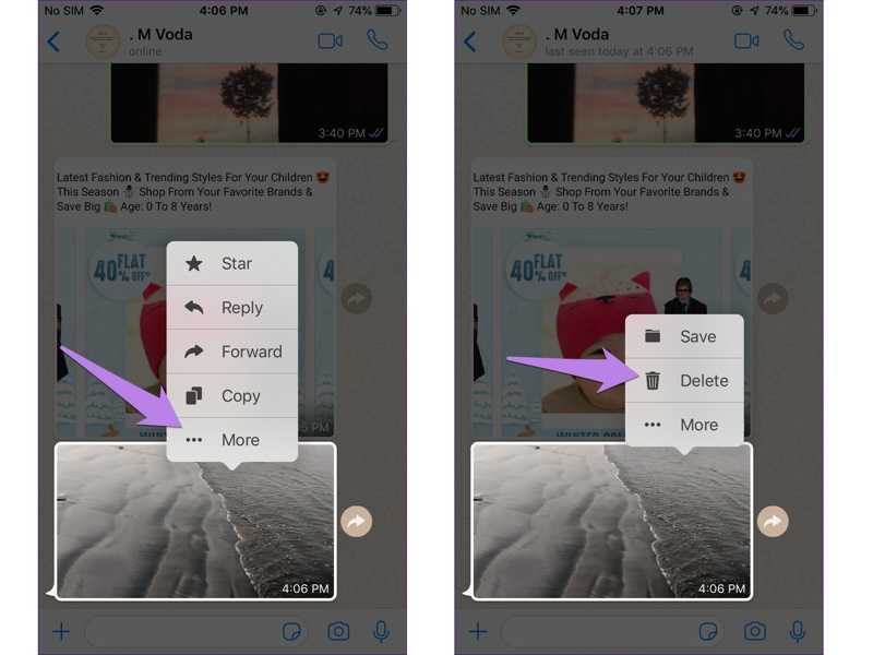 Verwijder één foto op iOS