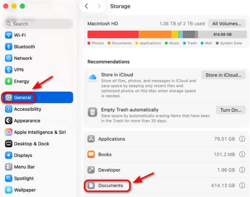 Dokumente nach Kategorie löschen