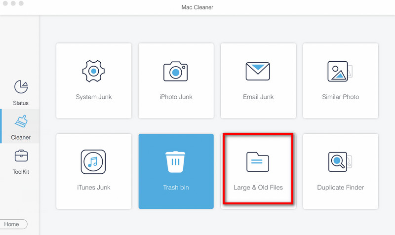Scannen Sie große alte Dateien