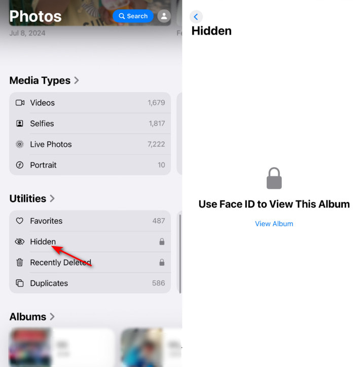 Najděte skryté fotografie na iPhonu