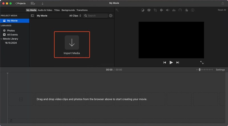 Import MOV iMovie