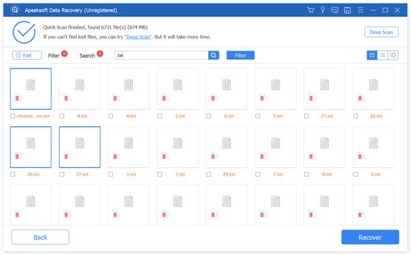 Rechercher un document Wordpad supprimé