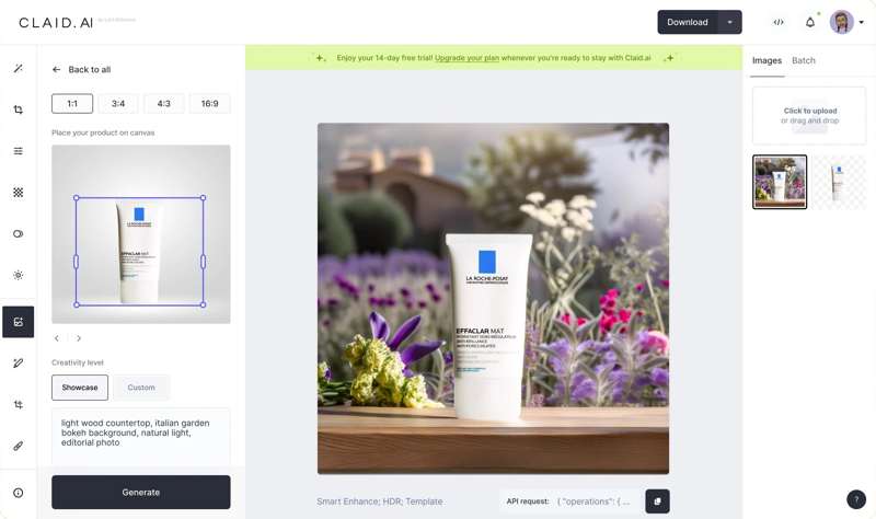 Éditeur de photos IA Claid