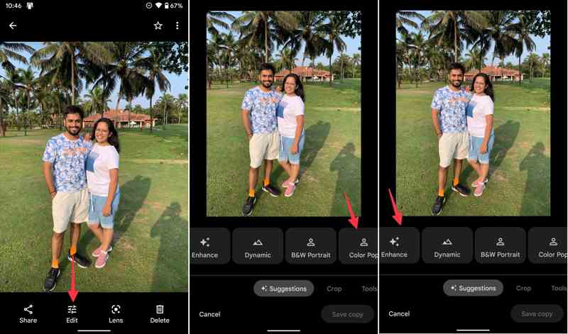 Éditeur de photos IA de Google Photos