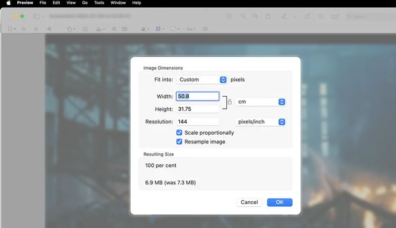 Bildvorschau skalieren