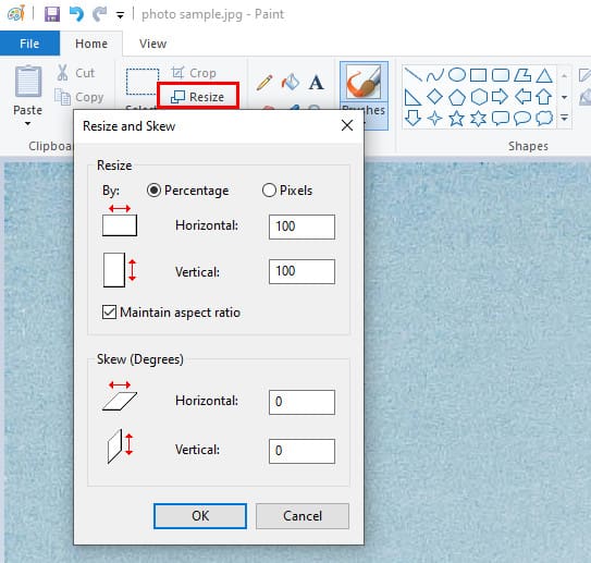 Изменение размера