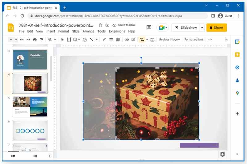 Recadrer une image dans Google Slides