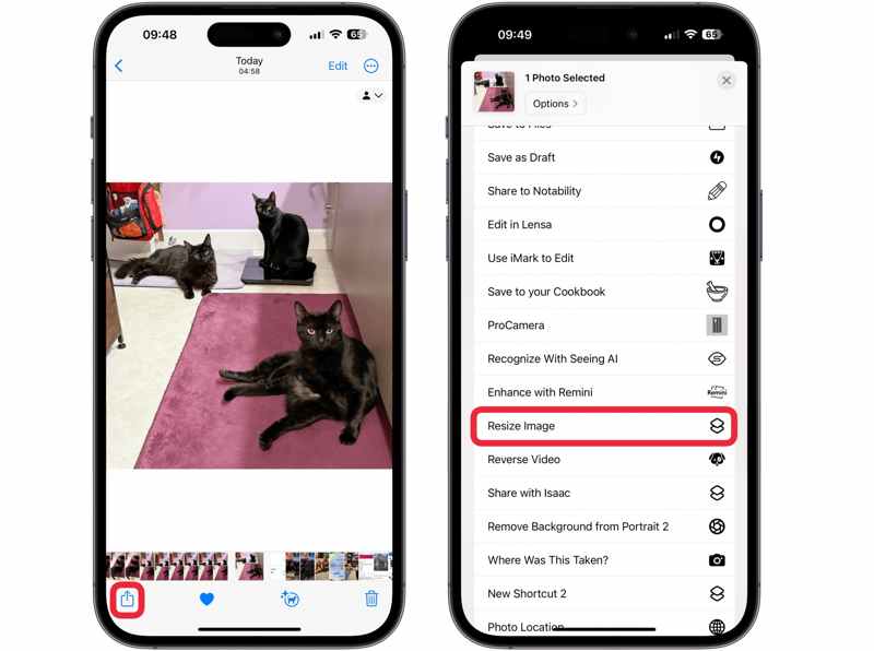 Redimensionner l'iPhone